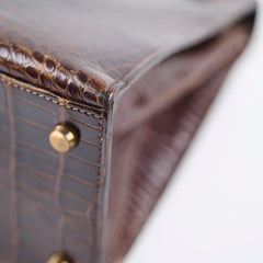 Hermes Vintage Kelly 29 Croc - M Circle Square 1983