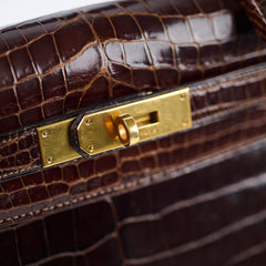 Hermes Vintage Kelly 29 Croc - M Circle Square 1983