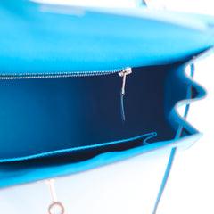 Hermes Kelly 25 Cherve Blue Zanzibar A Stamp