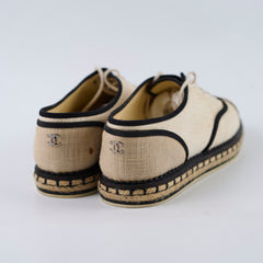 Chanel Lace Up Pearl Espadrilles Size 38
