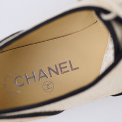 Chanel Lace Up Pearl Espadrilles Size 38