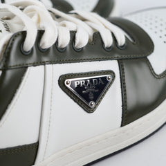 Prada White and Green Downtown Sneakers Mens 6.5
