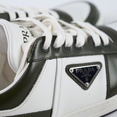 Prada White and Green Downtown Sneakers Mens 6.5