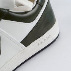 Prada White and Green Downtown Sneakers Mens 6.5
