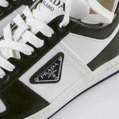 Prada White and Green Downtown Sneakers Mens 6.5