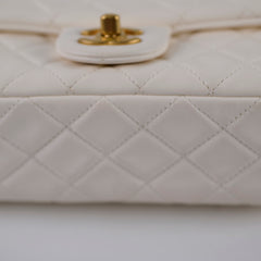 Chanel Mini Rectangular Lambskin Pearl Crush White Microchip