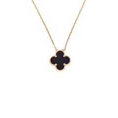 Van Cleef & Arpels Vintage Onyx Alhambra Necklace