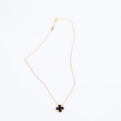 Van Cleef & Arpels Vintage Onyx Alhambra Necklace