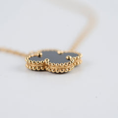Van Cleef & Arpels Vintage Onyx Alhambra Necklace