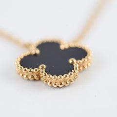 Van Cleef & Arpels Vintage Onyx Alhambra Necklace