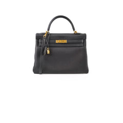 Hermes Kelly 32 Black Togo GHW C Stamp