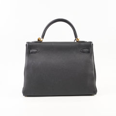 Hermes Kelly 32 Black Togo GHW C Stamp