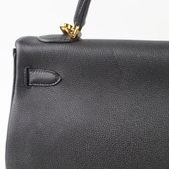 Hermes Kelly 32 Black Togo GHW C Stamp