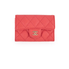 Chanel Card Holder Red Caviar - Microchipped