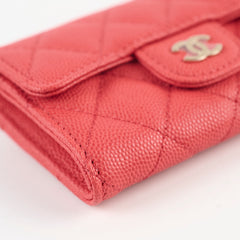 Chanel Card Holder Red Caviar - Microchipped