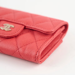 Chanel Card Holder Red Caviar - Microchipped