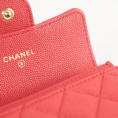 Chanel Card Holder Red Caviar - Microchipped