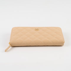Chanel Long Caviar Beige Wallet