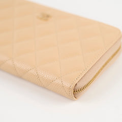 Chanel Long Caviar Beige Wallet