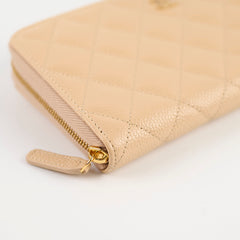 Chanel Long Caviar Beige Wallet