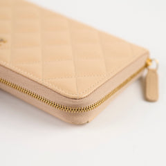 Chanel Long Caviar Beige Wallet
