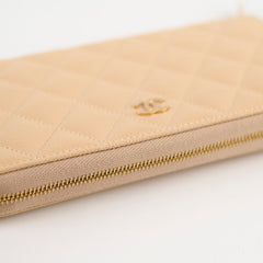 Chanel Long Caviar Beige Wallet