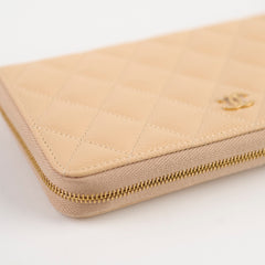Chanel Long Caviar Beige Wallet