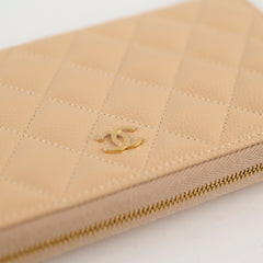 Chanel Long Caviar Beige Wallet