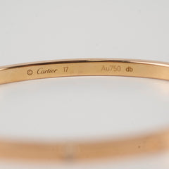 Cartier Love Bracelet SM 6 Diamonds Pink Gold - Size 17