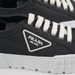 Prada Double Wheel Nylon Gabardine Black Size 38.5 Sneakers
