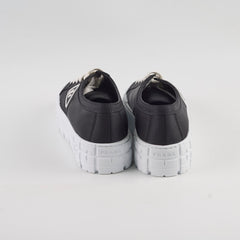 Prada Double Wheel Nylon Gabardine Black Size 38.5 Sneakers