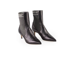Fendi Rockoko Ankle Boots Silver Size 38