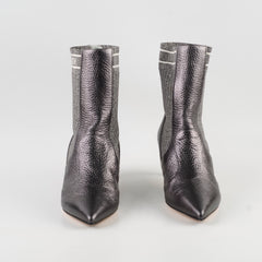 Fendi Rockoko Ankle Boots Silver Size 38