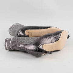 Fendi Rockoko Ankle Boots Silver Size 38