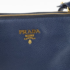 Prada Vitello Daino Phenix Crossbody Bag Navy Blue