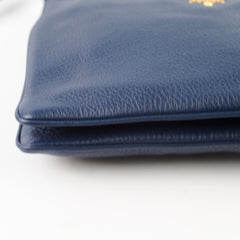 Prada Vitello Daino Phenix Crossbody Bag Navy Blue