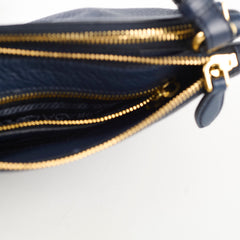 Prada Vitello Daino Phenix Crossbody Bag Navy Blue