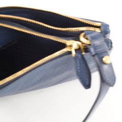 Prada Vitello Daino Phenix Crossbody Bag Navy Blue