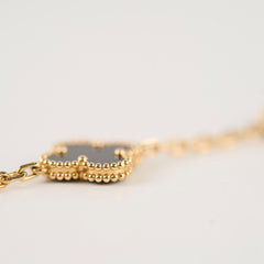 Van Cleef & Arpels Vintage Alhambra Onyx 5 Motif Bracelet