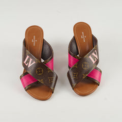 Louis Vuitton Panorama Slide Mule Monogram Size 37.5