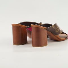 Louis Vuitton Panorama Slide Mule Monogram Size 37.5