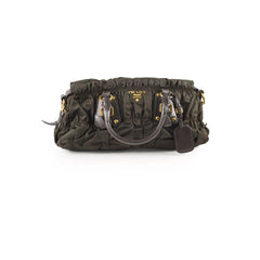 Prada Tessuto Gaufre Naylon Satchel Dark Khaki