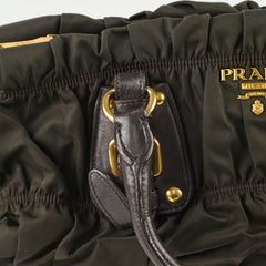 Prada Tessuto Gaufre Naylon Satchel Dark Khaki