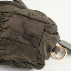 Prada Tessuto Gaufre Naylon Satchel Dark Khaki