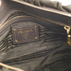 Prada Tessuto Gaufre Naylon Satchel Dark Khaki