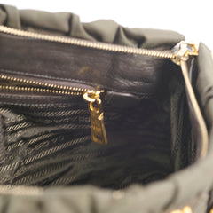 Prada Tessuto Gaufre Naylon Satchel Dark Khaki