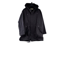 Logo-Print Twill Hooded Parka Mens Size 48