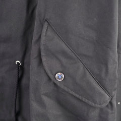 Logo-Print Twill Hooded Parka Mens Size 48
