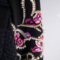 Chanel Pearl Rhinestones Tweed Bomber Jacket Fall 2022 - Size 40