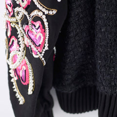 Chanel Pearl Rhinestones Tweed Bomber Jacket Fall 2022 - Size 40